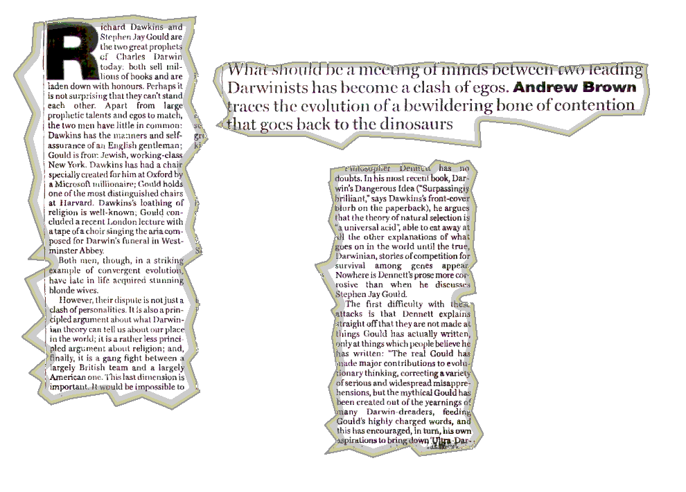  a ragout of some of the Guardian article. Scanned text to come.